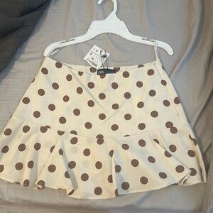 Zara skort skirt mini ruffles dotted
